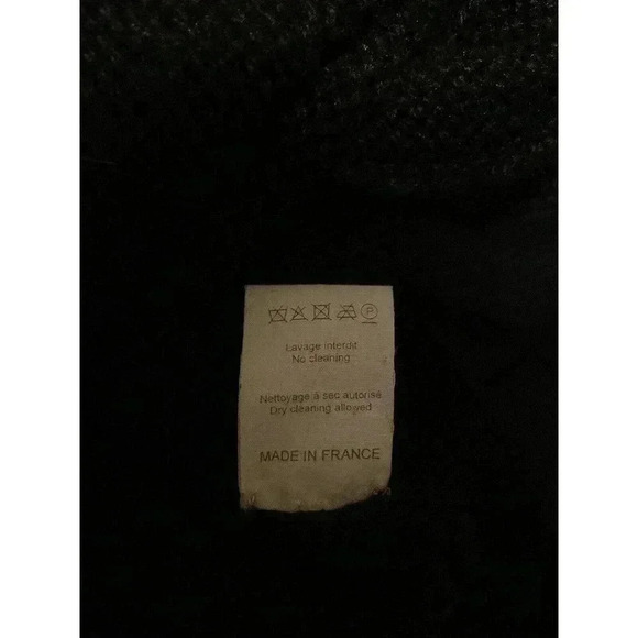 Nina Ricci Faux Fur Jacket Black Sweater Mohair Silk Y2k 90s Mob Wife Cardigan - Picture 11 of 11